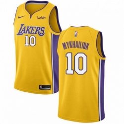 Mens Nike Los Angeles Lakers 10 Sviatoslav Mykhailiuk Swingman Gold NBA Jersey Icon Edition 