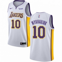 Mens Nike Los Angeles Lakers 10 Sviatoslav Mykhailiuk Swingman White NBA Jersey Association Edition 