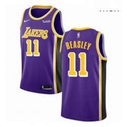 Mens Nike Los Angeles Lakers 11 Michael Beasley Swingman Purple NBA Jersey Statement Edition 