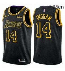 Mens Nike Los Angeles Lakers 14 Brandon Ingram Swingman Black City Edition NBA Jersey