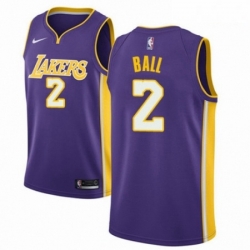 Mens Nike Los Angeles Lakers 2 Lonzo Ball Authentic Purple NBA Jersey Icon Edition