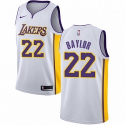 Mens Nike Los Angeles Lakers 22 Elgin Baylor Swingman White NBA Jersey Association Edition