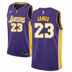 Mens Nike Los Angeles Lakers 23 LeBron James Swingman Purple NBA Jersey Statement Edition 