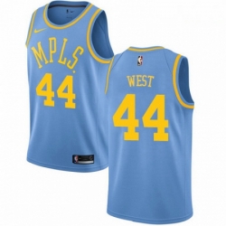 Mens Nike Los Angeles Lakers 44 Jerry West Authentic Blue Hardwood Classics NBA Jersey