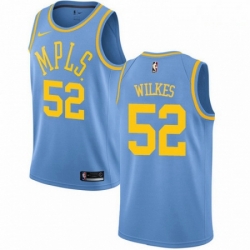 Mens Nike Los Angeles Lakers 52 Jamaal Wilkes Authentic Blue Hardwood Classics NBA Jersey