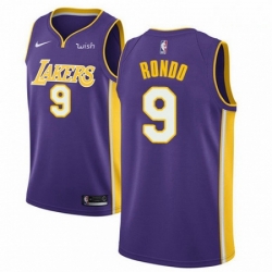 Mens Nike Los Angeles Lakers 9 Rajon Rondo Swingman Purple NBA Jersey Statement Edition 