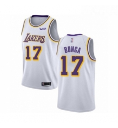 Womens Los Angeles Lakers 17 Isaac Bonga Authentic White Basketball Jersey Association Edition 