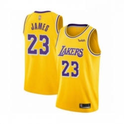 Womens Los Angeles Lakers 23 LeBron James Swingman Gold Basketball Jerseys Icon Edition 