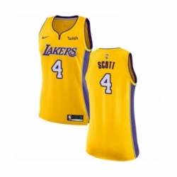 Womens Los Angeles Lakers 4 Byron Scott Authentic Gold Home Basketball Jersey Icon Edition