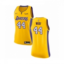 Womens Los Angeles Lakers 44 Jerry West Authentic Gold Home Basketball Jersey Icon Edition