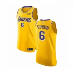Womens Los Angeles Lakers 6 Lance Stephenson Authentic Gold Basketball Jersey Icon Edition 