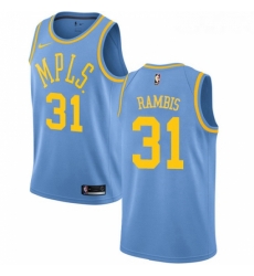 Womens Nike Los Angeles Lakers 31 Kurt Rambis Swingman Blue Hardwood Classics NBA Jersey