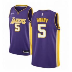 Womens Nike Los Angeles Lakers 5 Robert Horry Swingman Purple NBA Jersey Statement Edition