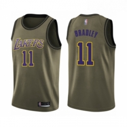 Youth Los Angeles Lakers 11 Avery Bradley Swingman Green Salute to Service Basketball Jersey 