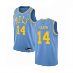 Youth Los Angeles Lakers 14 Danny Green Authentic Blue Hardwood Classics Basketball Jersey 