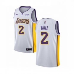 Youth Los Angeles Lakers 2 Lonzo Ball Swingman White Basketball Jersey Association Edition