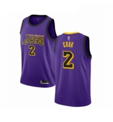 Youth Los Angeles Lakers 2 Quinn Cook Swingman Purple Basketball Jersey City Edition 