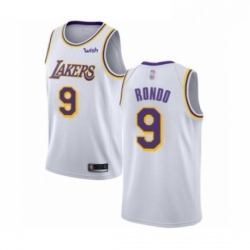 Youth Los Angeles Lakers 9 Rajon Rondo Swingman White Basketball Jersey Association Edition 