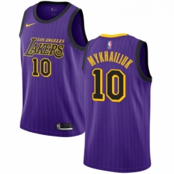 Youth Nike Los Angeles Lakers 10 Sviatoslav Mykhailiuk Swingman Purple NBA Jersey City Edition 