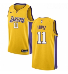 Youth Nike Los Angeles Lakers 11 Brook Lopez Swingman Gold Home NBA Jersey Icon Edition 