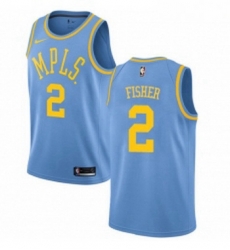 Youth Nike Los Angeles Lakers 2 Derek Fisher Swingman Blue Hardwood Classics NBA Jersey 