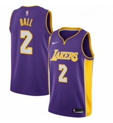 Youth Nike Los Angeles Lakers 2 Lonzo Ball Swingman Purple NBA Jersey Statement Edition