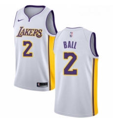 Youth Nike Los Angeles Lakers 2 Lonzo Ball Swingman White NBA Jersey Association Edition