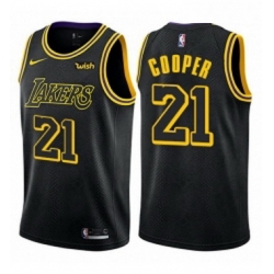 Youth Nike Los Angeles Lakers 21 Michael Cooper Swingman Black NBA Jersey City Edition