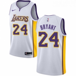 Youth Nike Los Angeles Lakers 24 Kobe Bryant Swingman White NBA Jersey Association Edition