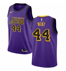 Youth Nike Los Angeles Lakers 44 Jerry West Swingman Purple NBA Jersey City Edition