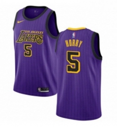 Youth Nike Los Angeles Lakers 5 Robert Horry Swingman Purple NBA Jersey City Edition