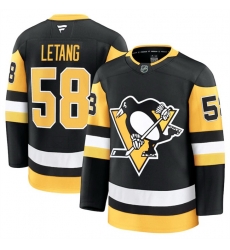 Men Pittsburgh Penguins 58 Kris Letang Black 2024 25 Home Stitched Hockey Jersey