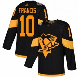 Mens Adidas Pittsburgh Penguins 10 Ron Francis Black Authentic 2019 Stadium Series Stitched NHL Jersey 