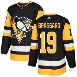 Mens Adidas Pittsburgh Penguins 19 Derick Brassard Authentic Black Home NHL Jersey 