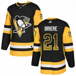 Mens Adidas Pittsburgh Penguins 21 Michel Briere Authentic Black Drift Fashion NHL Jersey 