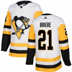 Mens Adidas Pittsburgh Penguins 21 Michel Briere Authentic White Away NHL Jersey 