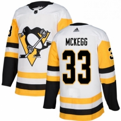 Mens Adidas Pittsburgh Penguins 33 Greg McKegg Authentic White Away NHL Jersey 