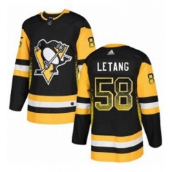 Mens Adidas Pittsburgh Penguins 58 Kris Letang Authentic Black Drift Fashion NHL Jersey 