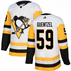 Mens Adidas Pittsburgh Penguins 59 Jake Guentzel Authentic White Away NHL Jersey 