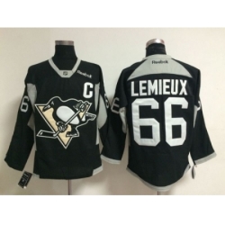 NHL Pittsburgh Penguins #66 Mario Lemieux black jerseys