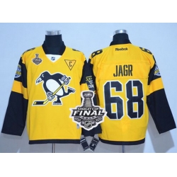 Penguins #68 Jaromir Jagr Gold 2017 Stadium Series Stanley Cup Final Patch Stitched NHL Jersey