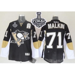 Penguins #71 Evgeni Malkin Black 2017 Stanley Cup Final Patch Stitched NHL Jersey