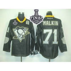 Penguins #71 Evgeni Malkin Black Ice 2017 Stanley Cup Final Patch Stitched NHL Jersey