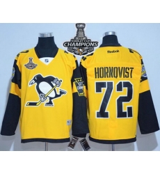 Penguins #72 Patric Hornqvist Gold 2017 Stadium Series Stanley Cup Finals Champions Stitched NHL Jersey