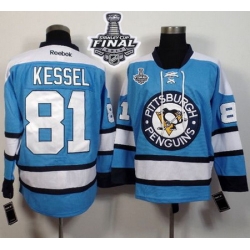 Penguins #81 Phil Kessel Light Blue Alternate 2017 Stanley Cup Final Patch Stitched NHL Jersey