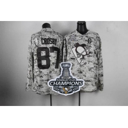 Penguins #87 Sidney Crosby Camo 2017 Stanley Cup Finals Champions Stitched NHL Jersey