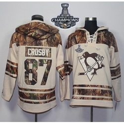 Penguins #87 Sidney Crosby Cream Camo 2017 Stanley Cup Finals Champions Stitched NHL Jersey