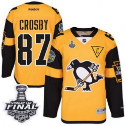 Penguins #87 Sidney Crosby Gold 2017 Stadium Series Stanley Cup Finals Champions Stitched NHL Jersey