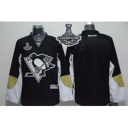 Penguins Blank Black 2017 Stanley Cup Finals Champions Stitched NHL Jersey