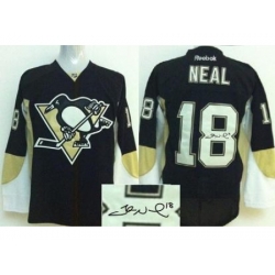 Pittsburgh Penguins 18 James Neal Black Signed Jerseys